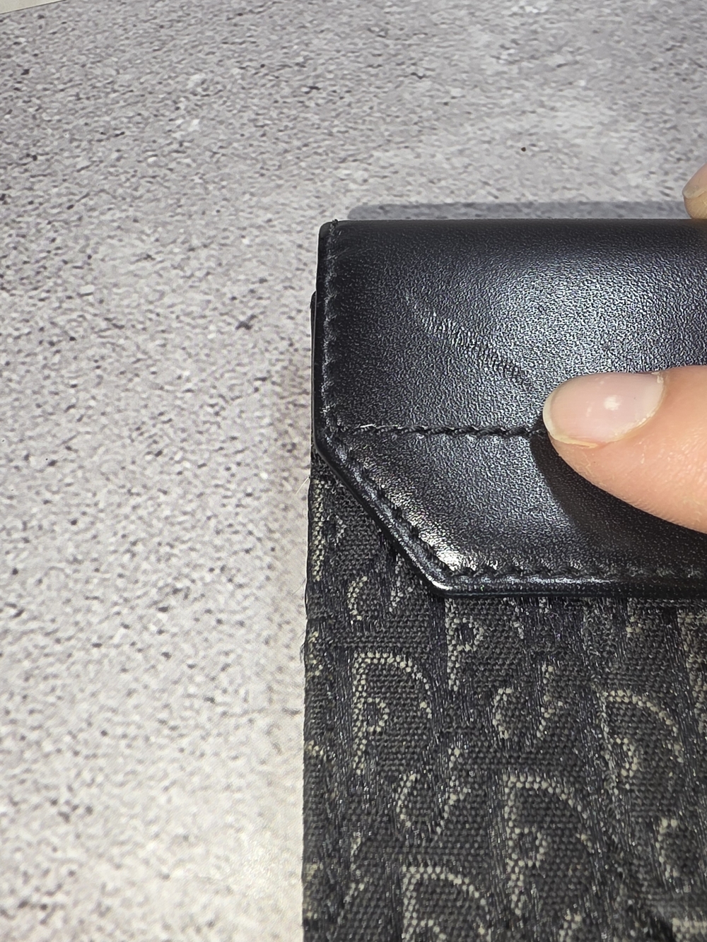 Dior Black Logo Jacquard Continental Wallet with Silver Hardware - Picture 3 of 17
